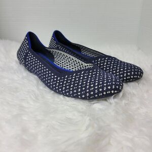 Rothys Retired Navy Maritime Honeycomb Womens Size 9 Slip On Round Toe Flats